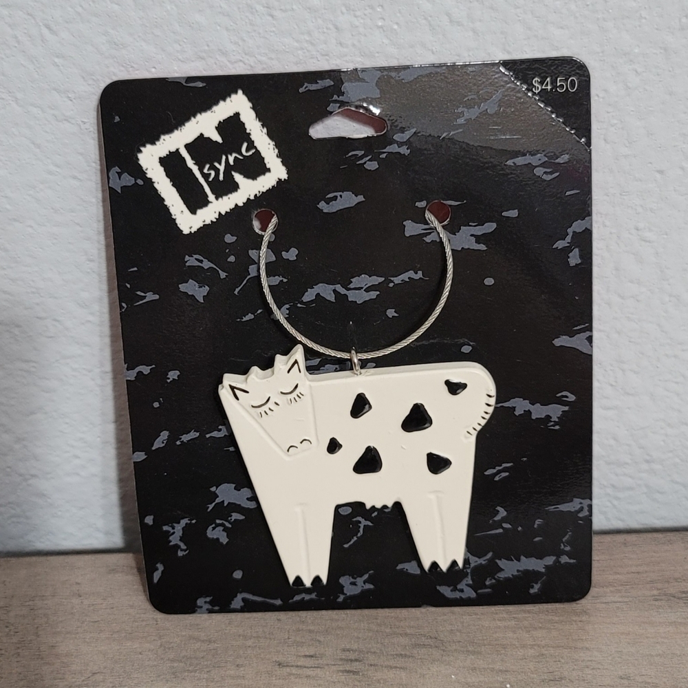 1989 Aryn Rothstein Vintage Keychain Cow In Sync Hallmark